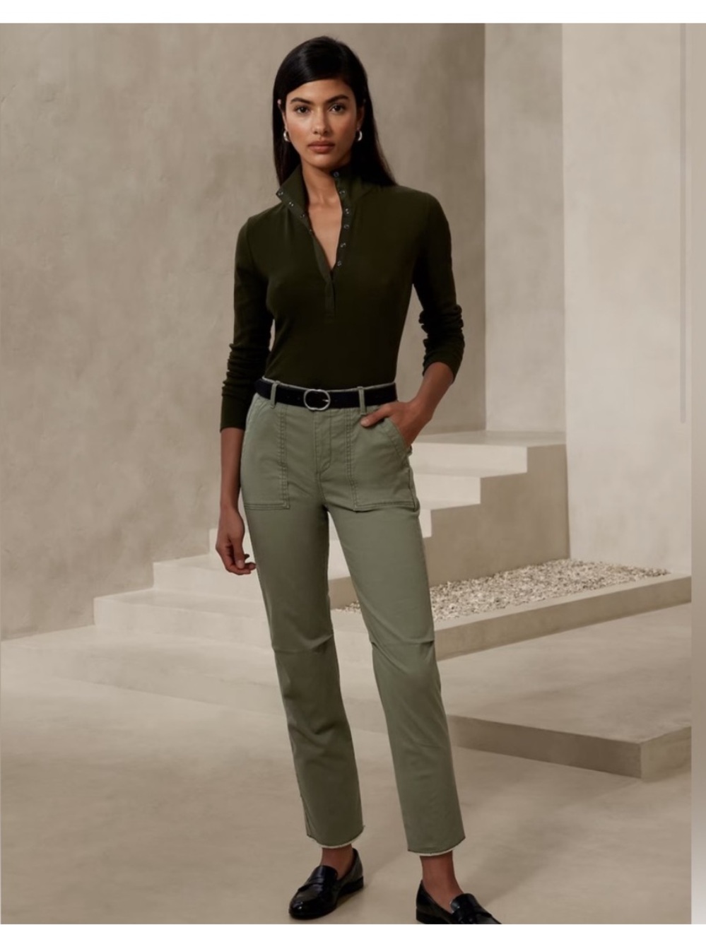 Banana Republic NWT Girlfriend Chino Pants Olive Size 14
